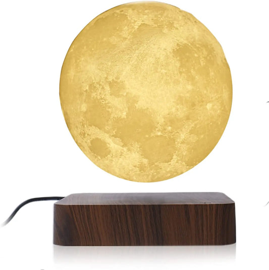 ZK30 Levitating Moon Lamp Night Light Floating 3D Printing LED Moon Lamp with Wooden Base and Magnetic with 3 Colors