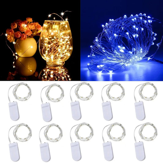 10pcs 6pcs Copper Wire LED String Lights Holiday Fairy Lights Garland Christmas Tree Decor Wedding Party DIY Natal Navidad 2022