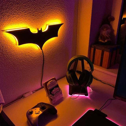 ZK30 3D Batmanes Night Light Cool Remote Control Multi Color Creative bat Atmosphere Home Decoration Bedroom Wall Hanging lamp