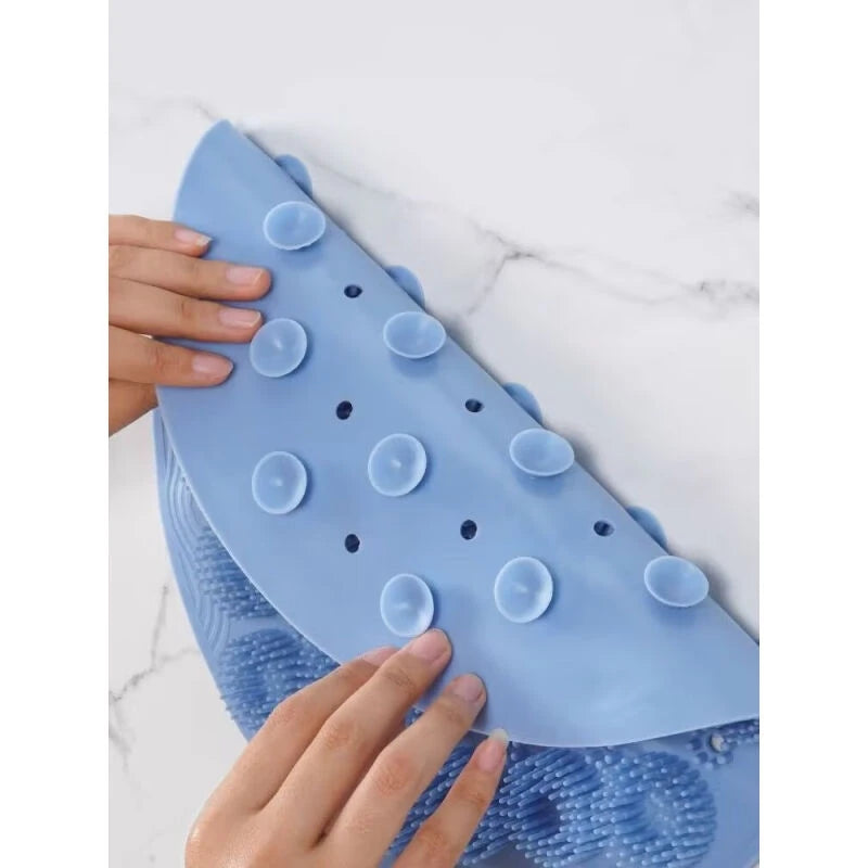 Non-Slip Bath Tub Shower Mat with Massage Points Round Water-Draining Bathroom Floor Mat Strong Suction Cup Grip Pad, Anti-mould