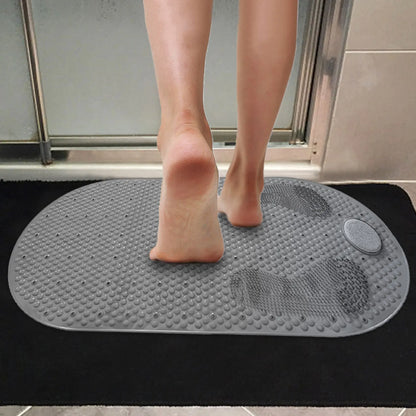 Bathtub Mat Nonslip Bath Tub Shower Mat Shower Foot Scrubber Mat With Natural Pumice Stone Oval Bathtub Mat With Antislip