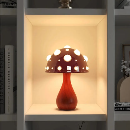 Amanita Mushroom Lamp with LED Tricolored Bulb AC or USB Warm Light Biomimetic Fly Agaric Desk Light for LivingroomBedside Hotel