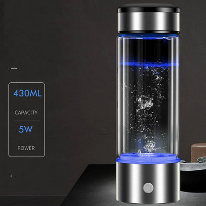 430ML Hydrogen Water Bottle Filter Lonizer Generator Maker Hydrogen-Rich Energy Cup Healthy Anti-Aging Alkaline Electrolysis