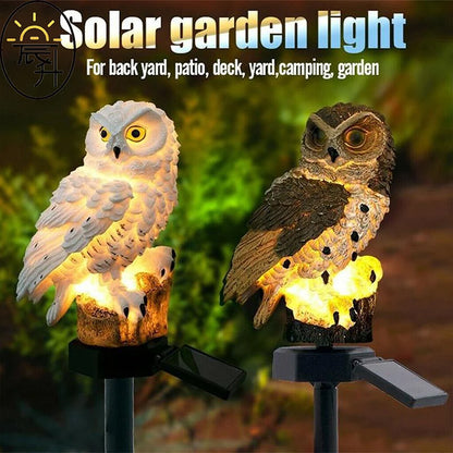 New Creative Solar Lights Outdoor Waterproof Resin Owl Ornaments Decorative Lights Garden Landscape Lamp Guide Street Night Lamp