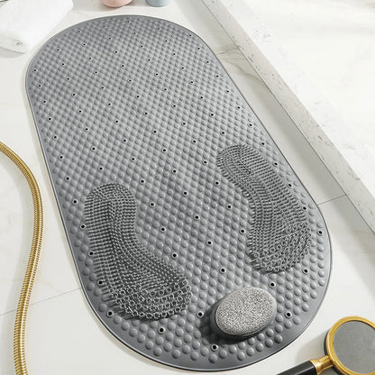 Bathtub Mat Nonslip Bath Tub Shower Mat Shower Foot Scrubber Mat With Natural Pumice Stone Oval Bathtub Mat With Antislip