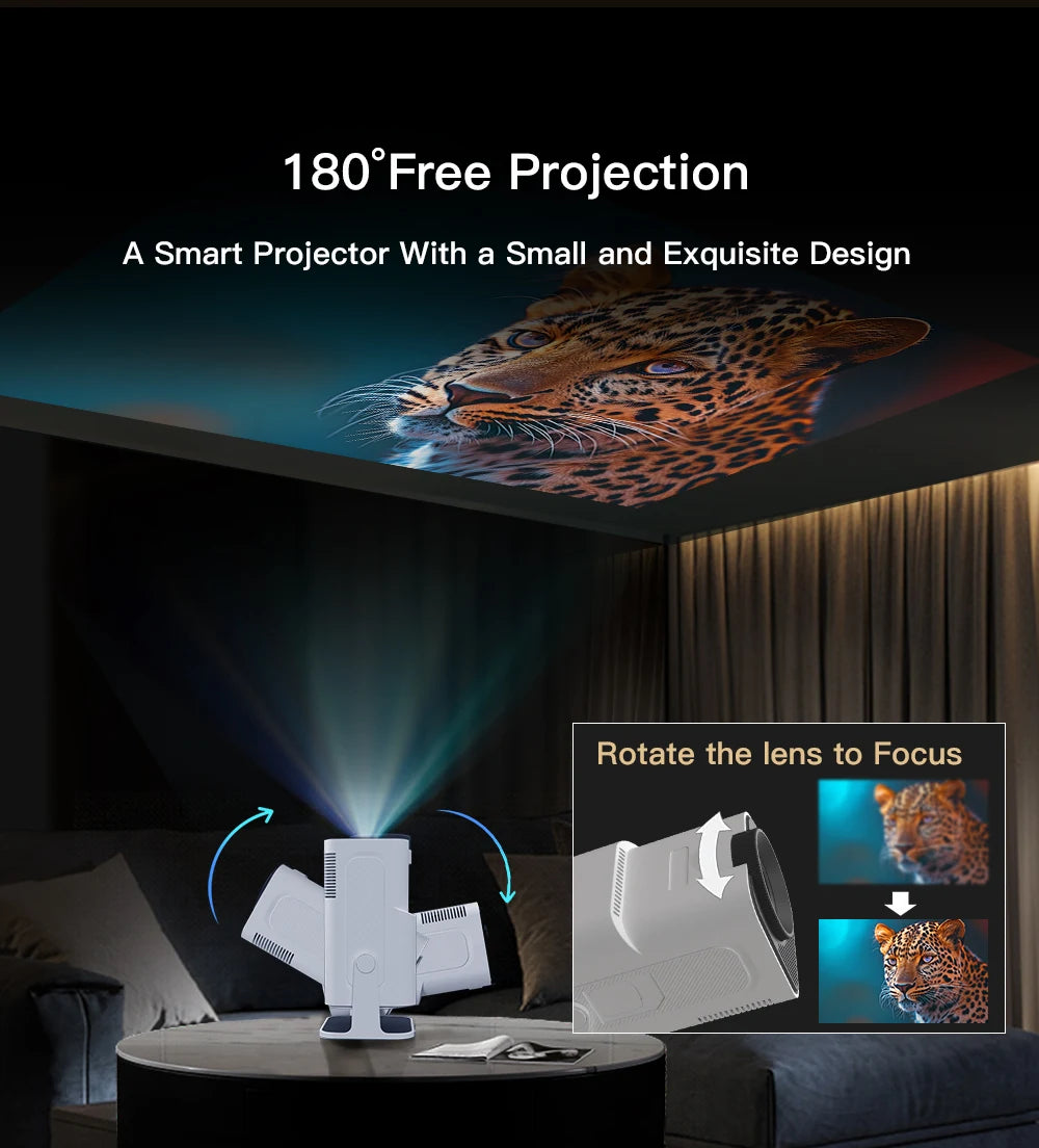 HY320 4K Android 11 Projector Native 1080P 400ANSI Dual WiFi6 BT5.0 Home Cinema Outdoor Portable Projetor LYNCAST Upgrade HY300