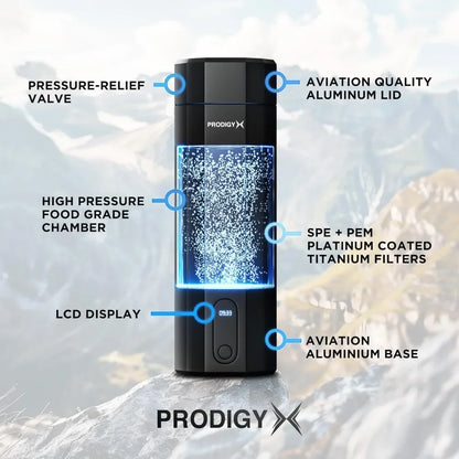 Hydrogen Water Bottle - Portable Hydrogen Generator, 10,000ppb Potency, Thick Bottle  - Premium Bottle AUS OWNED