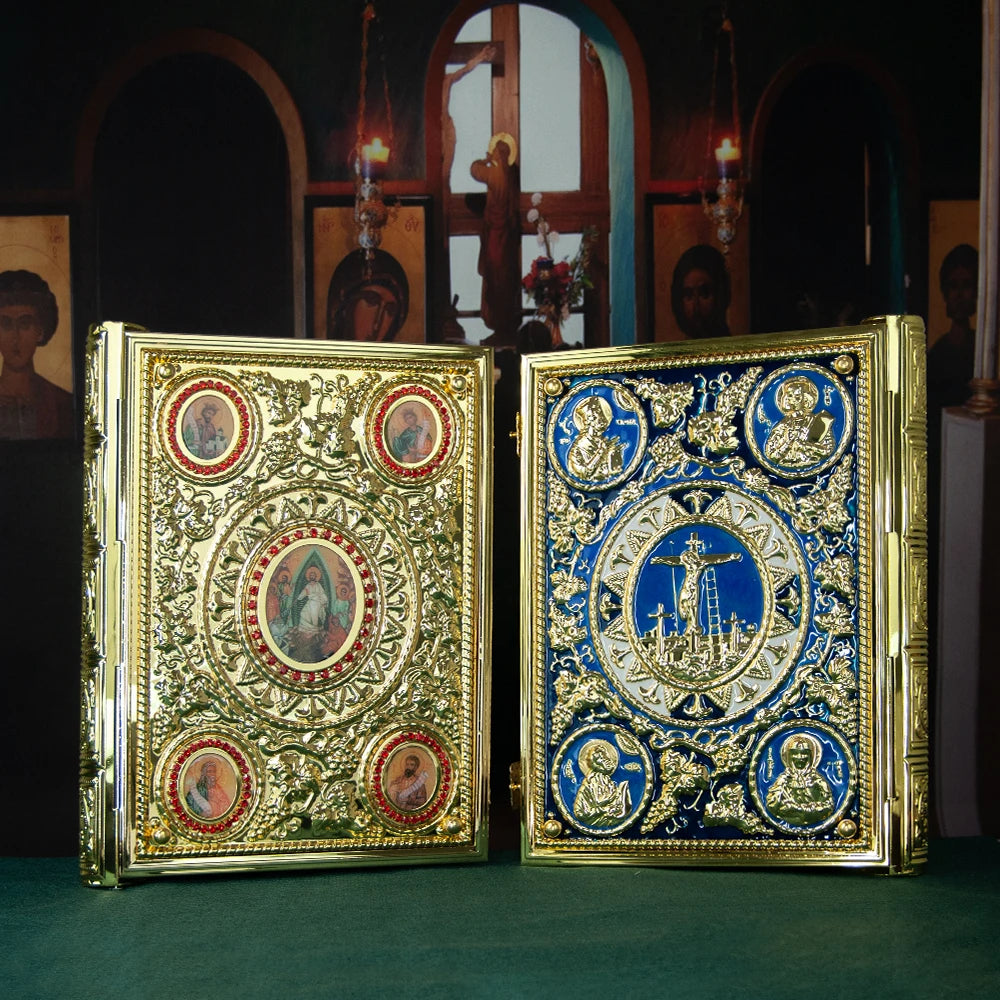 Gold Plated Orthodox  Holy Bible Book Cover