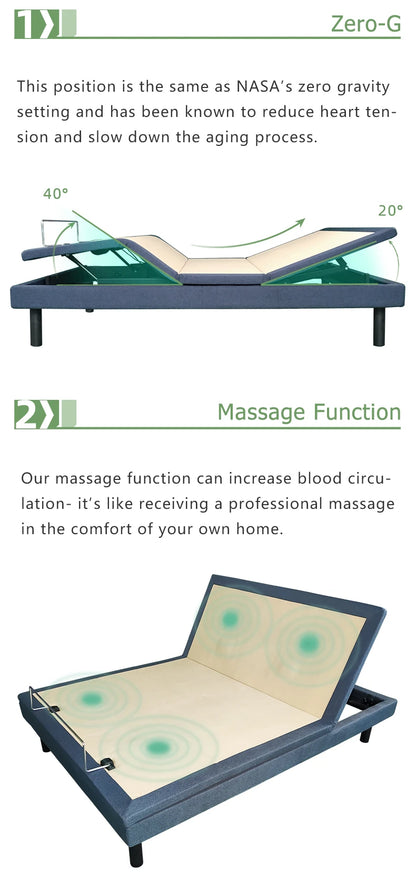 Wireless Automatic High Adjustable Massage Bed Base For Room Furniture