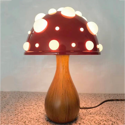 Amanita Mushroom Lamp with LED Tricolored Bulb AC or USB Warm Light Biomimetic Fly Agaric Desk Light for LivingroomBedside Hotel