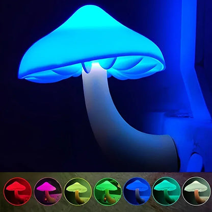 Christmas Gift LED Night Lights Mushroom Shape Automatic Sensor Bedroom Decor Wall Lamps for Kid Room Bedside Lamp US/EU Plug