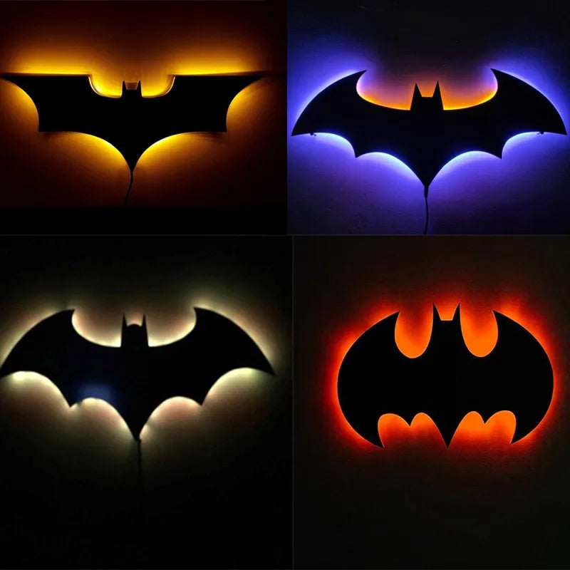 ZK30 3D Batmanes Night Light Cool Remote Control Multi Color Creative bat Atmosphere Home Decoration Bedroom Wall Hanging lamp