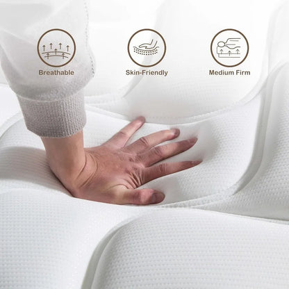 10 Inch Queen Mattress in a Box, Gel Memory Foam, Individually Wrapped Pocket Coils Springs for Motion Isolation