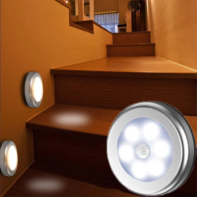 PIR Motion Sensor LED Cabinet Light Kitchen Bedroom Magnetic Closet Light Wireless Sencer Corridor Stair Light Night Lamp