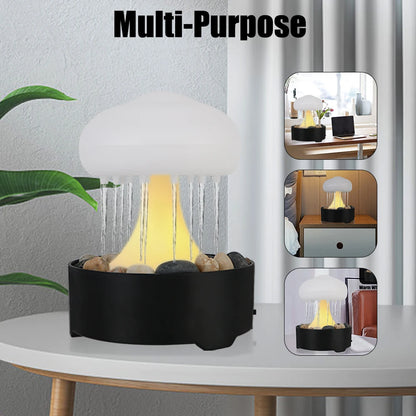 Mushroom Lamp Warm White Lights Rain Cloud Night Light For Home Bedroom Portable Fountain Light