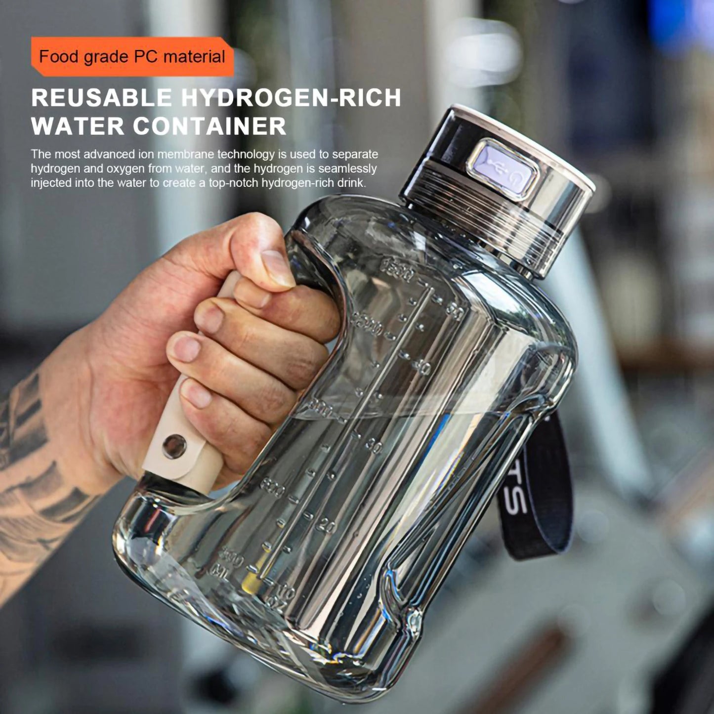 1500 ML Portable Hydrogen-Rich Water Container Hydrogen Water Bottle Gym Sports Fitness Hydrogen-Rich Sports Bottle Water Kettle