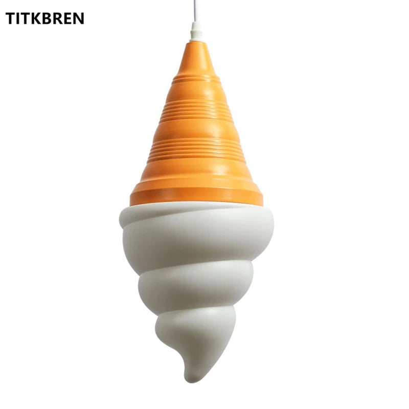 Dessert Shop Ice Cream Cones Pendant Lights Creative Children Bedroom Bedside Hanging Lamp Kids Room Fixture Suspension Lighting