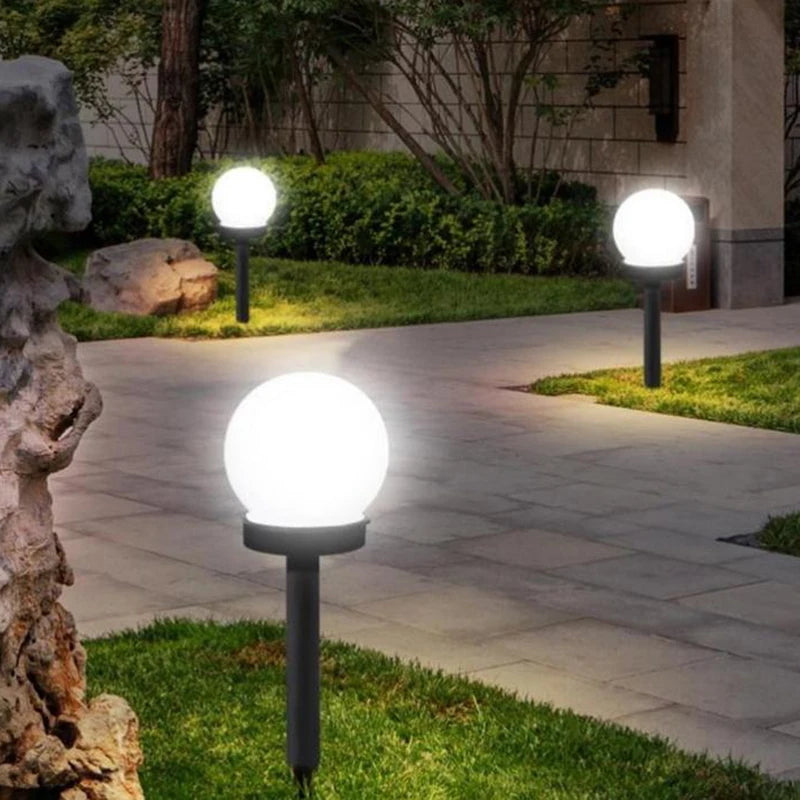 Outdoor LED Solar Round Bulb Lawn Lamps Street Garden Decoration Path Lights