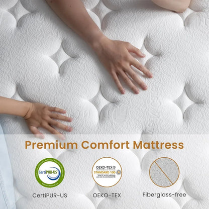 Queen Mattress, 14 Inch Hybrid Mattress in A Box with Gel Memory Foam Pocket Spring Motion Isolation