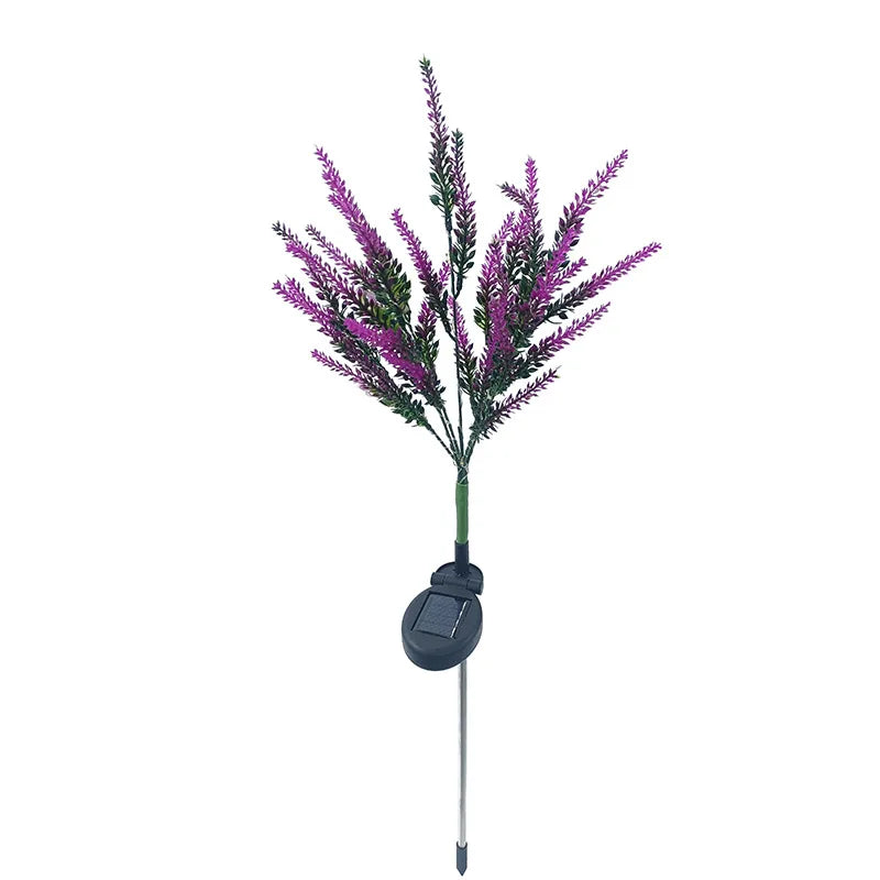 Solar Lavender Outside Garden Lawn Light IP65 Waterproof Solar Flowers Pathway Light for Patio Yard Wedding Holiday Decoration