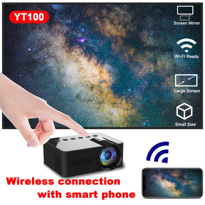 Mini Portable Projector YT100 Full HD1080P Mobile Video Wifi Smart Home Theater Wireless Same Screen for IOS Android