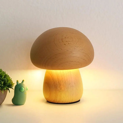 Wooden Wooden Mushroom Night Light With Touch Switch Bedroom Light Room Sleeping Night Lamps Mushroom