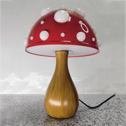 Amanita Mushroom Lamp with LED Tricolored Bulb AC or USB Warm Light Biomimetic Fly Agaric Desk Light for LivingroomBedside Hotel