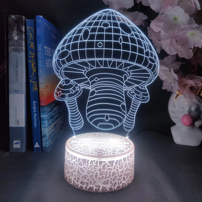 Cute Mushroom Lamp 3D Acrylic Hologram Nightlight for Kids Bedroom Bedside Table Decorative Lights Mushroom Desk Lamps Xmas Gift