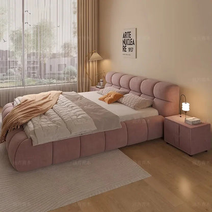 Nordic Bedroom Couple Bed Queen Cheap Modern Luxury Bedroom Bed Wood Lounge Cama Elastica Pula Pula Space Saving Furniture