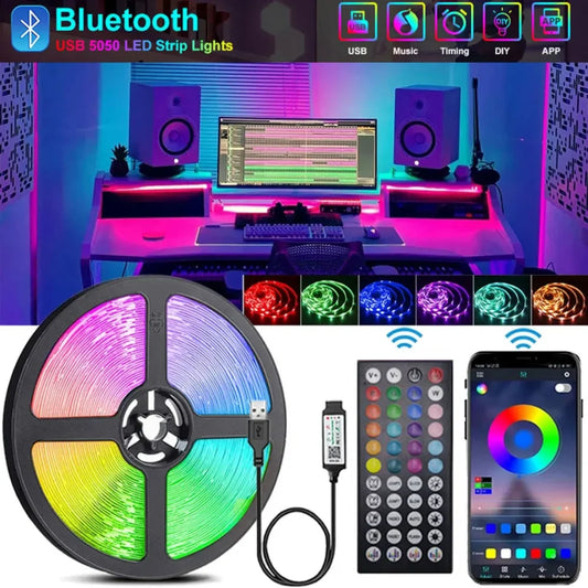 Rgb Led Light Strips 5V USB Bluetooth Wifi 5 10 Meters Led Adhesive Tape Led Wall Room Decor Ice String Holiday Lighting Band