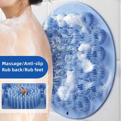 Non-Slip Bath Tub Shower Mat with Massage Points Round Water-Draining Bathroom Floor Mat Strong Suction Cup Grip Pad, Anti-mould