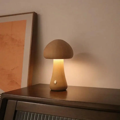 Wooden Wooden Mushroom Night Light With Touch Switch Bedroom Light Room Sleeping Night Lamps Mushroom