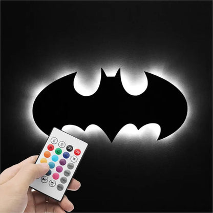 ZK30 3D Batmanes Night Light Cool Remote Control Multi Color Creative bat Atmosphere Home Decoration Bedroom Wall Hanging lamp