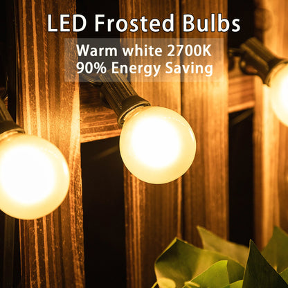 G40 Outdoor String Lights E12 Socket 25FT 65FT TP44 Frosted Led Light Bulb Connectable US EU Plug Fairy Light Chain For Wedding