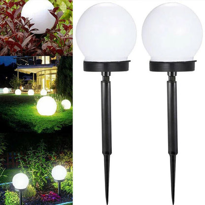 Outdoor LED Solar Round Bulb Lawn Lamps Street Garden Decoration Path Lights