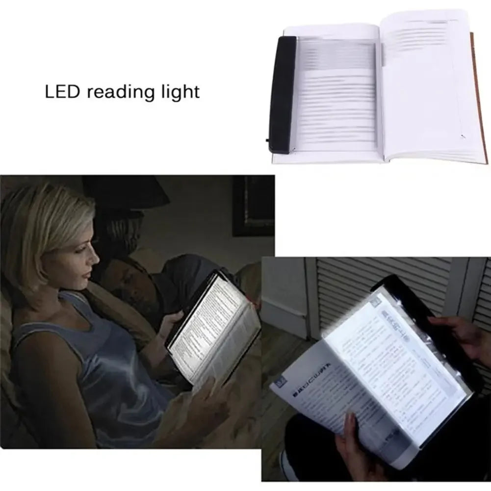 Flat Book Light Page Book Light for Reading In Bed At Night Clear LED Book Full Page Light Illuminator Panel Plate Lamp Board