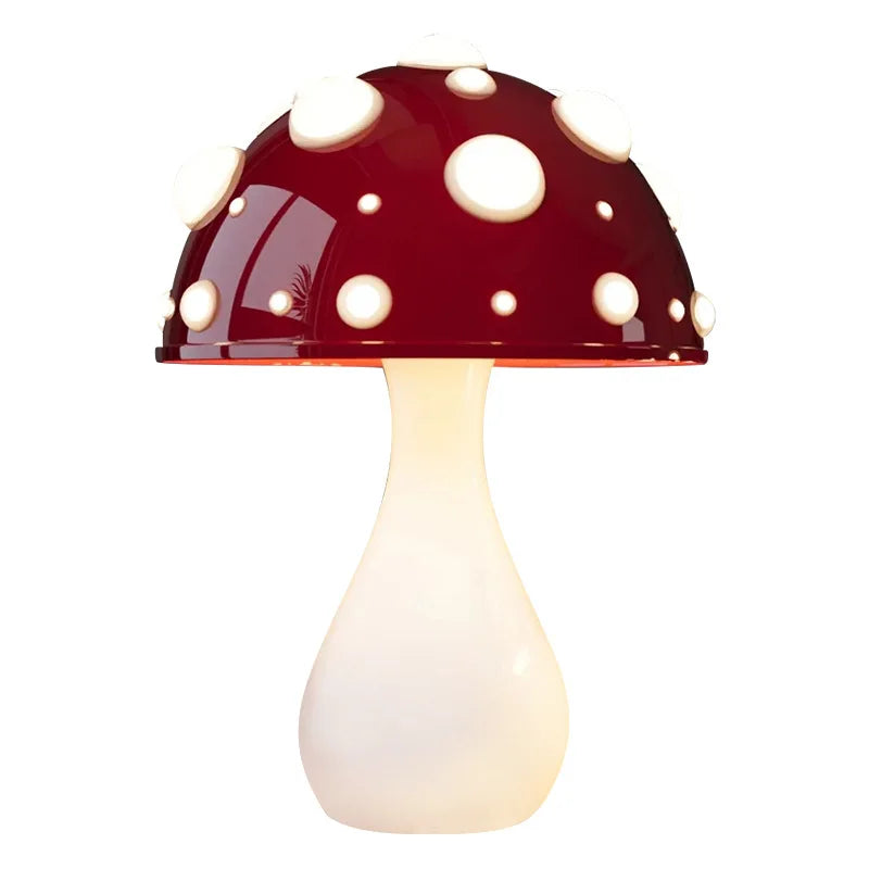 Amanita Mushroom Lamp with LED Tricolored Bulb AC or USB Warm Light Biomimetic Fly Agaric Desk Light for LivingroomBedside Hotel